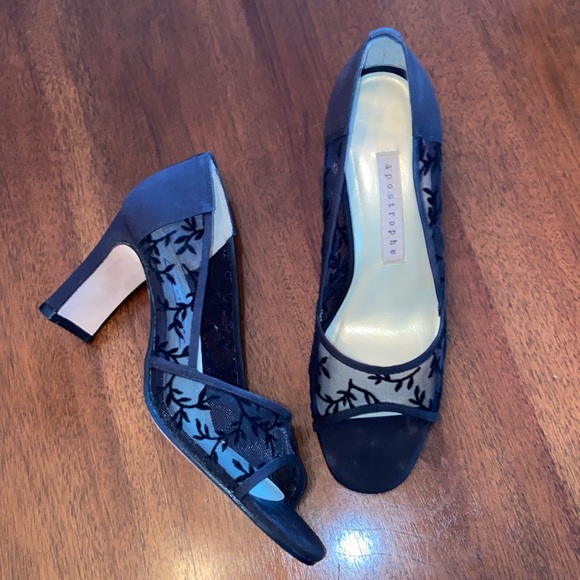 Apostrophe 3 inch heels size 7, midnight, black/blue - Picture 1 of 10